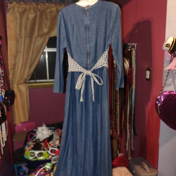 Green Field Denim Dress With Vest M - Picture 5 of 5